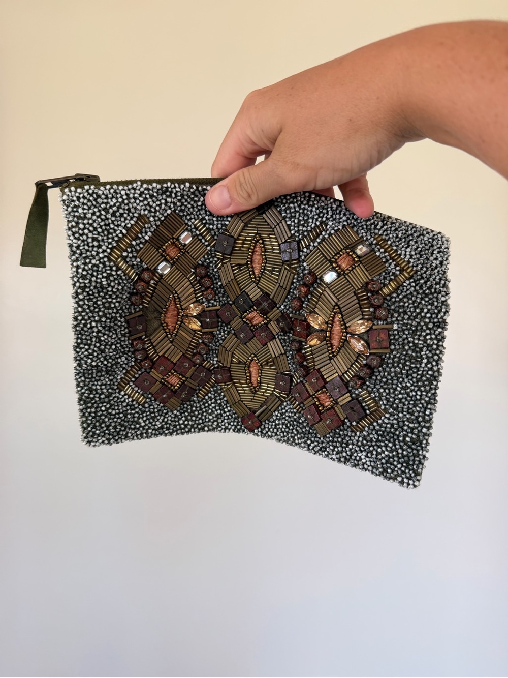 Anthropologie beaded clutch bag